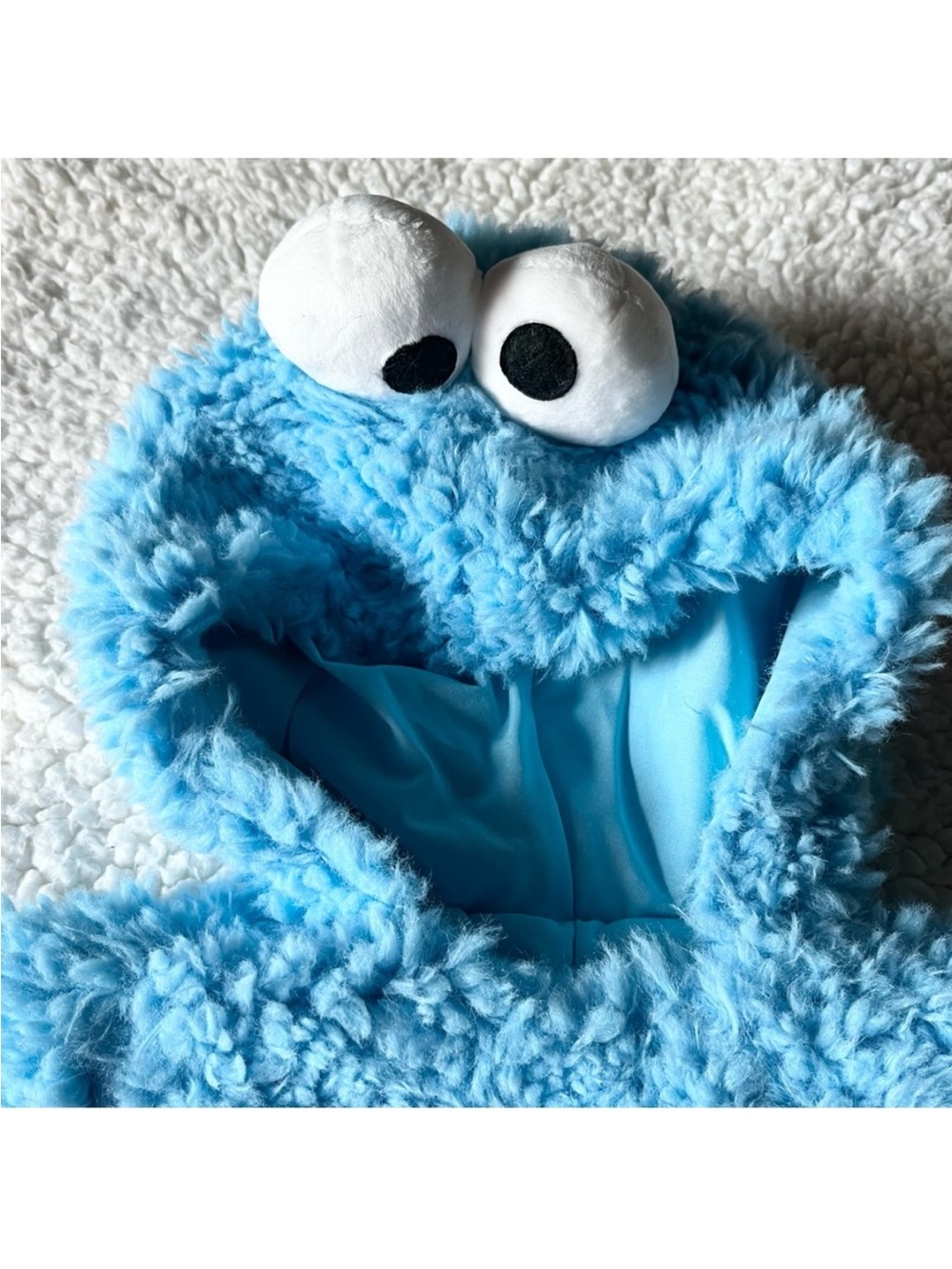 Blue Cozy Fleece Baby One-Piece with Hood - Picture 7 of 12